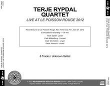 Load image into Gallery viewer, TERJE RYPDAL QUARTET / LIVE AT LE POISSON ROUGE 2012 (1CDR)