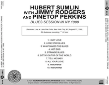 Load image into Gallery viewer, HUBERT SUMLIN WITH JIMMY RODGERS AND PINETOP PERKINS / BLUES SESSION IN NY 1988 (1CDR)