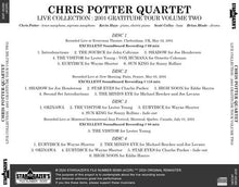 Load image into Gallery viewer, CHRIS POTTER QUARTET / LIVE COLLECTION : 2001 GRATITUDE TOUR VOLUME TWO (4CDR)