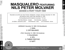 Load image into Gallery viewer, MASQUALERO FEATURING NILS PETER MOLVAER / BANDE A PART TOUR 1985 (1CDR)