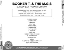 Load image into Gallery viewer, BOOKER T. & THE M.G.S / LIVE IN SAN FRANCISCO 1991