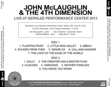 Load image into Gallery viewer, JOHN McLAUGHLIN & THE 4TH DIMENSION / LIVE AT BERKLEE PERFORMANCE CENTER 2013 (2CDR)