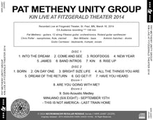 Load image into Gallery viewer, PAT METHENY UNITY GROUP / KIN LIVE AT FITZGERALD THEATER 2014 (2CDR)