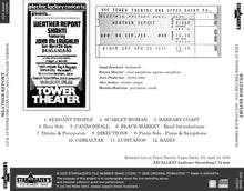Load image into Gallery viewer, WEATHER REPORT / LIVE AT TOWER THEATER 1976 - 2025 UPGRADE VERSION (1CDR)