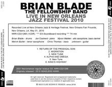 Load image into Gallery viewer, BRIAN BLADE & THE FELLOWSHIP BAND / LIVE IN NEW ORLEANS JAZZ FESTIVAL 2010 (1CDR)