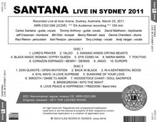 Load image into Gallery viewer, SANTANA / LIVE IN SYDNEY 2011 (2CDR)