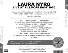 Load image into Gallery viewer, LAURA NYRO / LIVE AT FILLMORE EAST 1970 (1CDR)