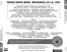 Load image into Gallery viewer, FRANK ZAPPA BAND / REHAERSAL IN L.A. 1987 (2CDR)