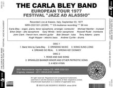 Load image into Gallery viewer, THE CARLA BLEY BAND / EUROPEAN TOUR 1977 : FESTIVAL "JAZZ AD ALASSIO" (2CDR)