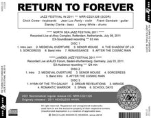 Load image into Gallery viewer, RETURN TO FOREVER / JAZZ FESTIVAL IN 2011 (3CDR)