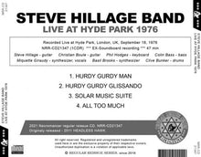 Load image into Gallery viewer, STEVE HILLAGE BAND / LIVE AT HYDE PARK 1976 (1CDR)