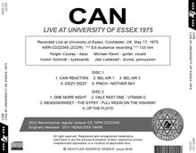 Load image into Gallery viewer, CAN / LIVE AT UNIVERSITY OF ESSEX 1975 (2CDR)