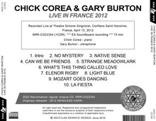 Load image into Gallery viewer, CHICK COREA & GARY BURTON / LIVE IN FRANCE 2012 (1CDR)