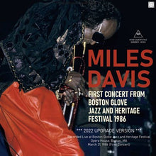 Load image into Gallery viewer, MILES DAVIS / FIRST CONCERT FROM BOSTON GLOVE JAZZ AND HERITAGE FESTIVAL 1986 / 2022 UPGRADE (1CDR)