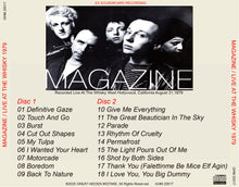 Load image into Gallery viewer, MAGAZINE / LIVE AT THE WHISKY 1979
