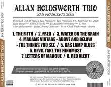 Load image into Gallery viewer, ALLAN HOLDSWORTH TRIO / SAN FRANCISCO 2008
