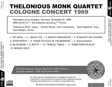 Load image into Gallery viewer, THELONIOUS MONK QUARTET / COLOGNE CONCERT 1969