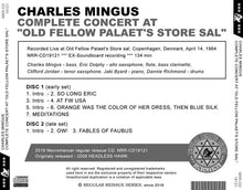Load image into Gallery viewer, CHARLES MINGUS / COMPLETE CONCERT AT "OLD FELLOW PALAET'S STORE SAL"