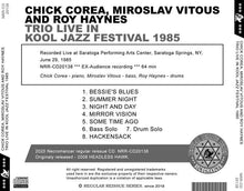 Load image into Gallery viewer, CHICK COREA, MIROSLAV VITOUS, ROY HAYNES / TRIO LIVE IN KOOL JAZZ FESTIVAL 1985
