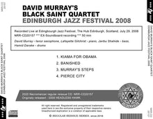 Load image into Gallery viewer, DAVID MURRAY'S BLACK SAINT QUARTET / EDINBURGH JAZZ FESTIVAL 2008 (1CDR)