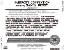 Load image into Gallery viewer, FAIRPORT CONVENTION FEATURING SANDY DENNY / LIVE IN 1974