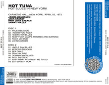 Load image into Gallery viewer, HOT TUNA / HOT BLUES IN NEW YORK