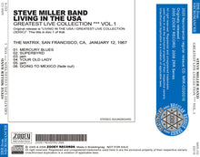 Load image into Gallery viewer, STEVE MILLER BAND / LIVING IN THE USA / GREATEST LIVE COLLECTION VOL.1