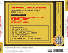 Load image into Gallery viewer, CANNONBALL ADDERLEY QUINTET / LIVE IN HAMBURG 1969