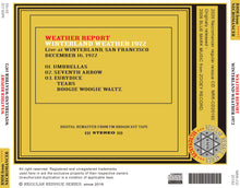 Load image into Gallery viewer, WEATHER REPORT / WINTERLAND WEATHER 1972