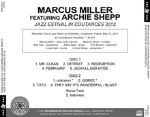 Load image into Gallery viewer, MARCUS MILLER FEATURING ARCHIE SHEPP/JAZZ ESTIVAL IN COUTANCES 2012 (2CDR)
