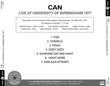 Load image into Gallery viewer, CAN / LIVE AT UNIVERSITY OF BIRMINGHAM 1977 (1CDR)

