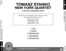 Load image into Gallery viewer, TOMASZ STANKO NEW YORK QUARTET / LIVE IN LONDON 2013 (1CDR)
