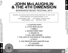 Load image into Gallery viewer, JOHN McLAUGHLIN &amp; THE 4TH DIMENSION / BONNAROO MUSIC FESTIVAL 2013 (1CDR)
