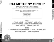 Load image into Gallery viewer, PAT METHENY GROUP / LIVE IN PORTLAND 770803 (2CDR)
