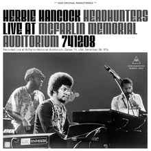Load image into Gallery viewer, HERBIE HANCOCK HEADHUNTERS / LIVE AT McFARLIN MEMORIAL AUDITORIUM 741208 (2CDR)
