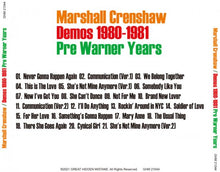 Load image into Gallery viewer, Marshall Crenshaw / Demos 1980-1981 Pre Warner Years
