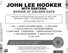 Load image into Gallery viewer, JOHN LEE HOOKER WITH SANTANA / BOOGIE AT GOLDEN GATE (1CDR)
