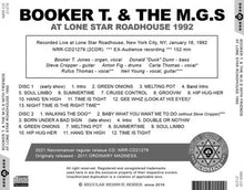 Load image into Gallery viewer, BOOKER T. &amp; THE MG&#39;S WITH FRIENDS / AT LONE STAR ROADHOUSE 1992 (2CDR)

