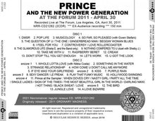 Load image into Gallery viewer, PRINCE AND THE NEW POWER GENERATION / AT THE FORUM 2011 - APRIL 30 (2CDR)
