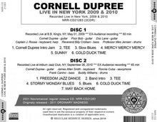 Load image into Gallery viewer, CORNELL DUPREE / LIVE IN NEW YORK 2009 &amp; 2010 (2CDR)
