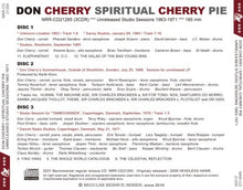 Load image into Gallery viewer, DON CHERRY / SPIRITUAL CHERRY PIE : UNRELEASED STUDIO SESSIONS 1963-1971 (3CDR)
