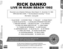 Load image into Gallery viewer, RICK DANKO / LIVE IN MIAMI BEACH 1992 (1CDR)
