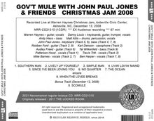 Load image into Gallery viewer, GOV'T MULE WITH JOHN PAUL JONES &amp; FRIENDS / CHRISTMAS JAM 2008 (1CDR)
