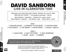 Load image into Gallery viewer, DAVID SANBORN / LIVE IN CLARKSTON 1989 (2CDR)
