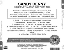 Load image into Gallery viewer, SANDY DENNY / GOLD DUST : LIVE IN CROYDON 1977 (1CDR)
