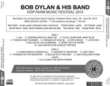 Load image into Gallery viewer, BOB DYLAN &amp; HIS BAND / HOP FARM MUSIC FESTIVAL 2012 (2CDR)
