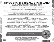 Load image into Gallery viewer, RINGO STARR &amp; HIS ALL STARR BAND / LIVE AT THE GREEK THEATER 2012 (2CDR)
