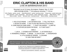 Load image into Gallery viewer, ERIC CLAPTON &amp; HIS BAND / LIVE IN BIRMINGHAM 2013 (2CDR)

