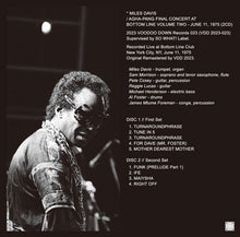 Load image into Gallery viewer, MILES DAVIS / AGHA-PANG FINAL CONCERT AT BOTTOM LINE VOLUME TWO - JUNE 11, 1975 (2CD)
