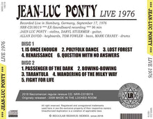 Load image into Gallery viewer, JEAN-LUC PONTY / LIVE 1976

